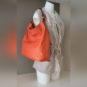 REED KRAKOFF Burnt Orange Hobo LUXURY Bag Made of Rich Leather